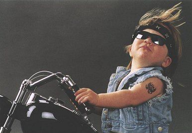 Kid on motorcycle