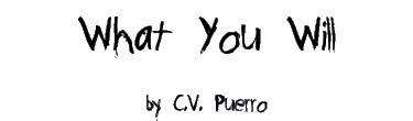 WHAT YOU WILL by C.V. Puerro