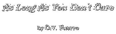 AS LONG AS YOU DON'T CARE by C.V. Puerro