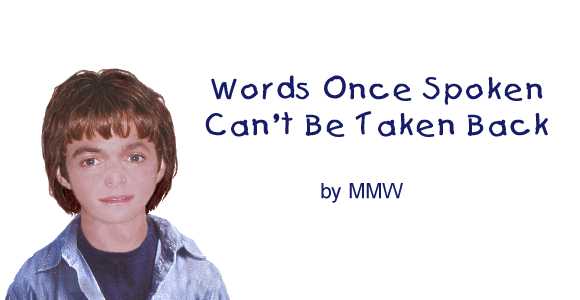 WORDS ONCE SPOKEN CAN'T BE TAKEN BACK by MMW