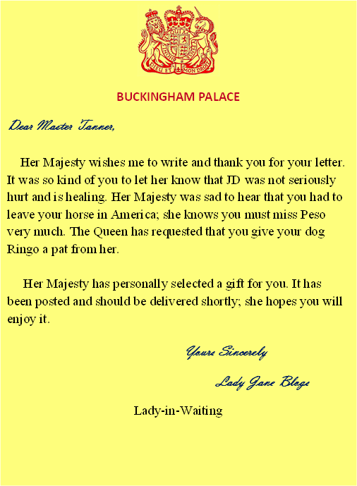 Queen's Letter to Vin. Click on image for text version.